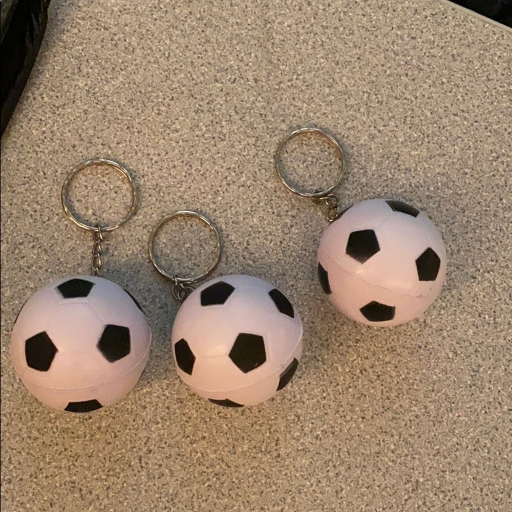 3 foam soccer ball key chains #soccer #keychain